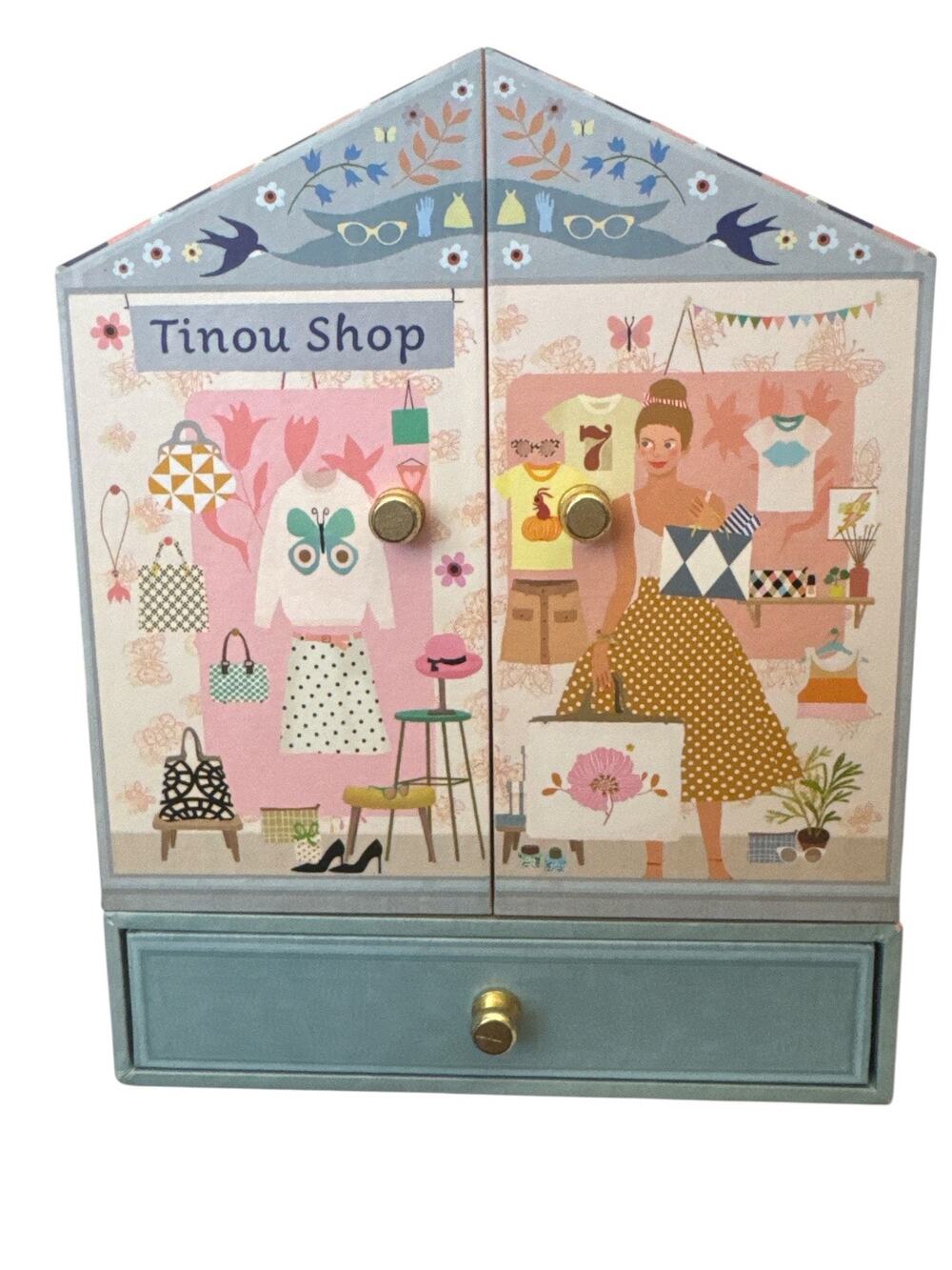 Djeco Tinou Shop Working Musical Pastel Colored Treasure Box